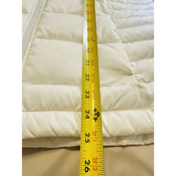 Lands End Quilted Puffer Vest Down/Feather Insulated Ivory Women Sz Large 14-16 - Picture 6 of 7